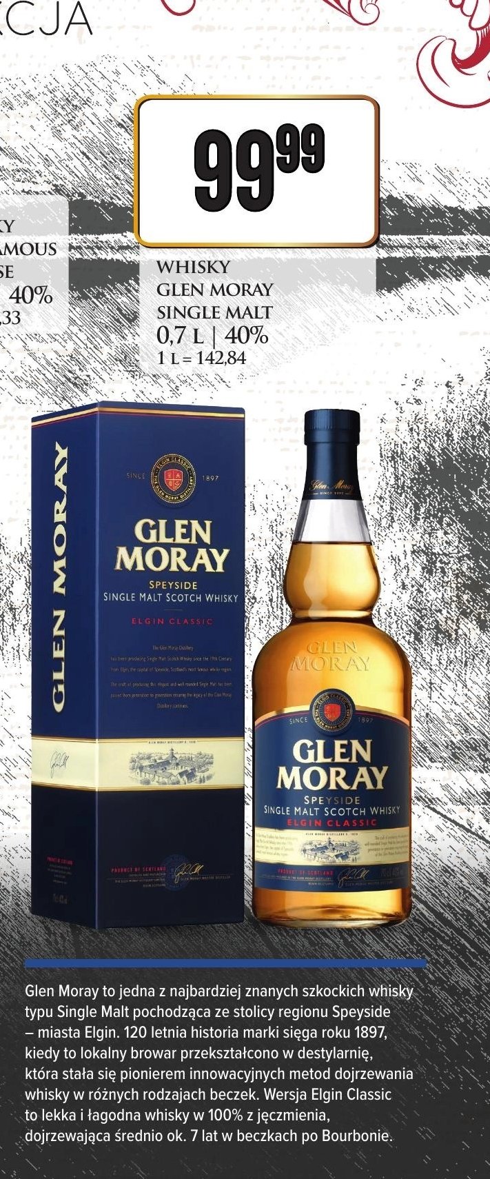 Whisky karton GLENMORANGIE SINGLE MALT promocja