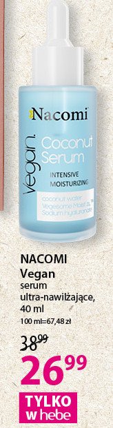 Serum coconut intensive moisturizing Nacomi vegan promocja