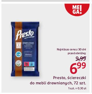 Ściereczki do mebli drewnianych Presto clean Presto harper hygienics promocja