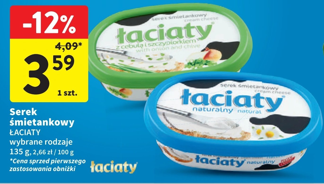 Serek Łaciaty śmietankowy z cebulą i szczypiorkiem promocja w Intermarche