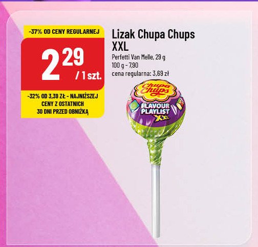 Lizak flavour playlist zielony Chupa chups xxl promocja w POLOmarket