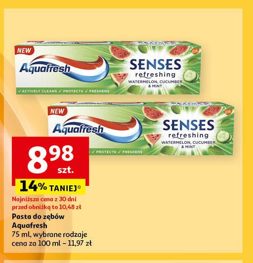 Pasta do zębów refreshing Aquafresh senses promocja