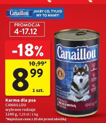 Karma dla psa CANAILLOU wybrane rodzaje 1240 g promocja w Intermarche