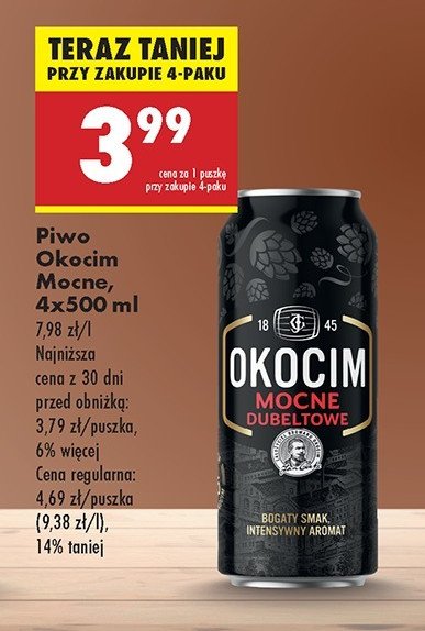 Piwo Okocim mocne dubeltowe promocja w Biedronka