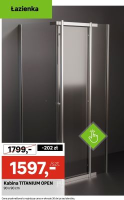 Kabina TITANIUM OPEN 90 x 90 cm promocja w Leroy Merlin