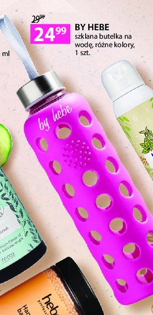 Butelka szklana w różowym etui 550 ml By hebe promocja