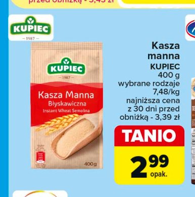 Kasza manna błyskawiczna Kupiec promocja