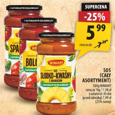 Sos (cały asortyment) WINIARY promocja w Arhelan