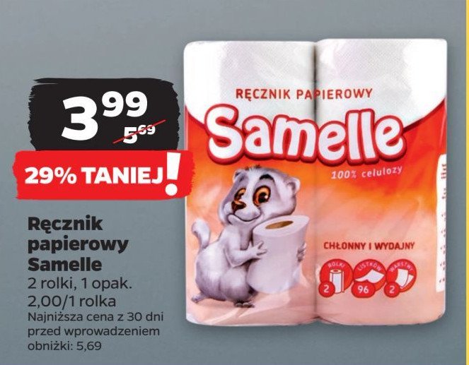 Recznik papierowy Samelle promocja