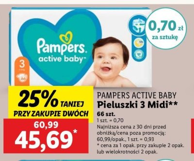 Pieluszki dla dzieci midi Pampers active baby promocja