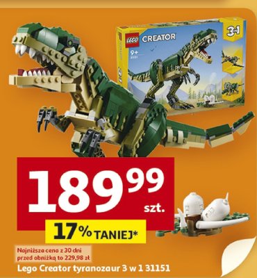 Lego Creator tyranozaur 3 w 1 31151 promocja w Auchan