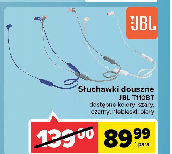 Słuchawki t110 bt białe Jbl promocja