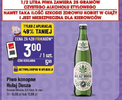 Piwo konopne Hułaj Dusza promocja w POLOmarket