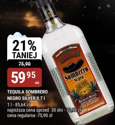 Tequila Sombrero Negro Silver 0,7l promocja w bi1