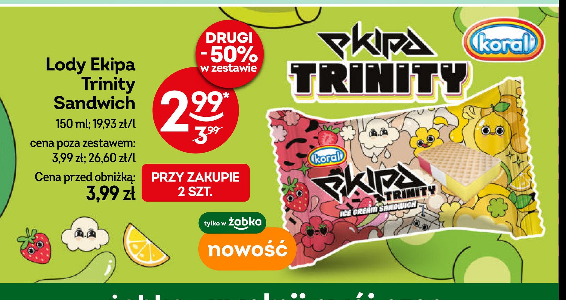 Kanapka lodowa trinity KORAL EKIPA promocja w Żabka