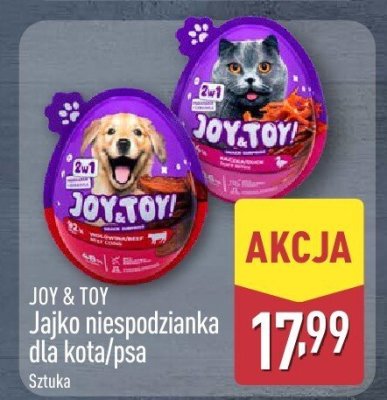 Jajko niespodzianka JOY & TOY Jajko niespodzianka dla kota/psa promocja w Aldi