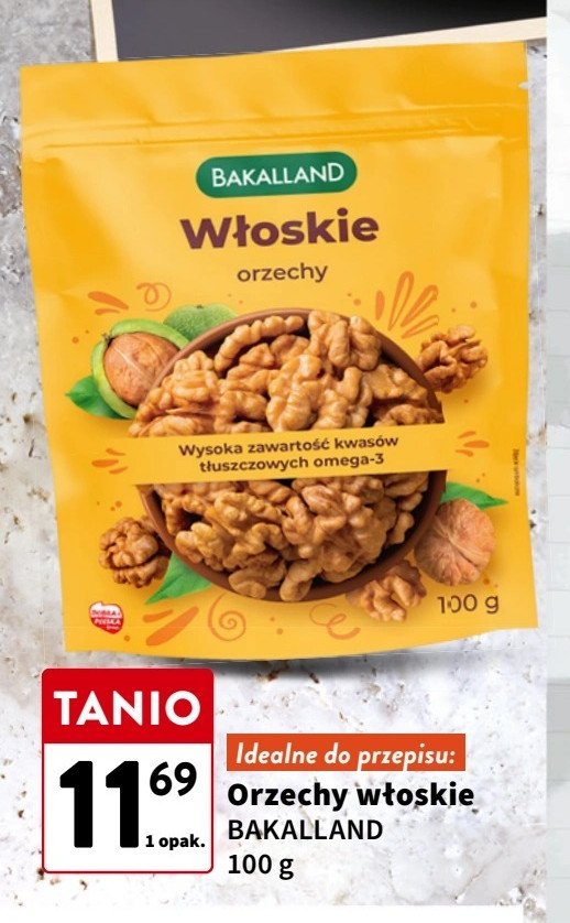 Orzechy włoskie Bakalland promocja w Intermarche