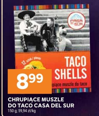 Chrupiące muszle do taco Casa del Sur promocja w Stokrotka