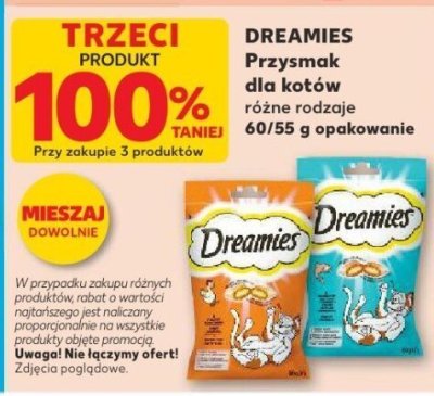 Przysmak dla kotów DREAMIES różne rodzaje 60/55 g promocja w Kaufland