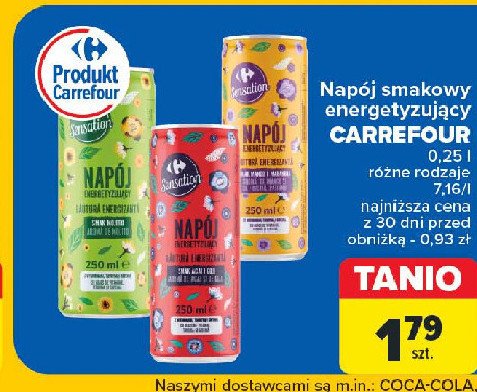 Napój energetyzujący acai i goji Carrefour sensation promocja w Carrefour