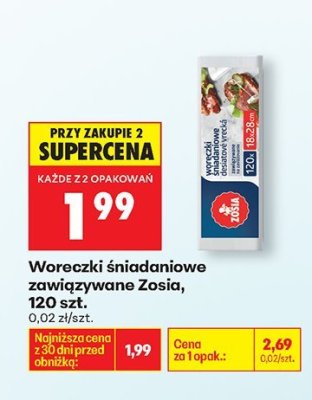 Woreczki śniadaniowe zawiązywane Zosia, 120 szt. promocja w Biedronka