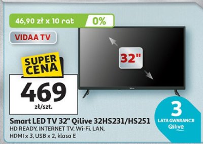 Smart LED TV 32" Qilive 32HS231/HS251 promocja w Auchan