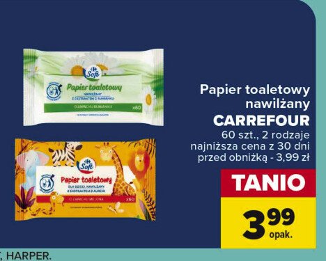 Papier toaletowy nawilżany rumianek Carrefour promocja