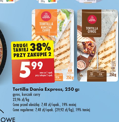 Tortilla gyros Danie express promocja