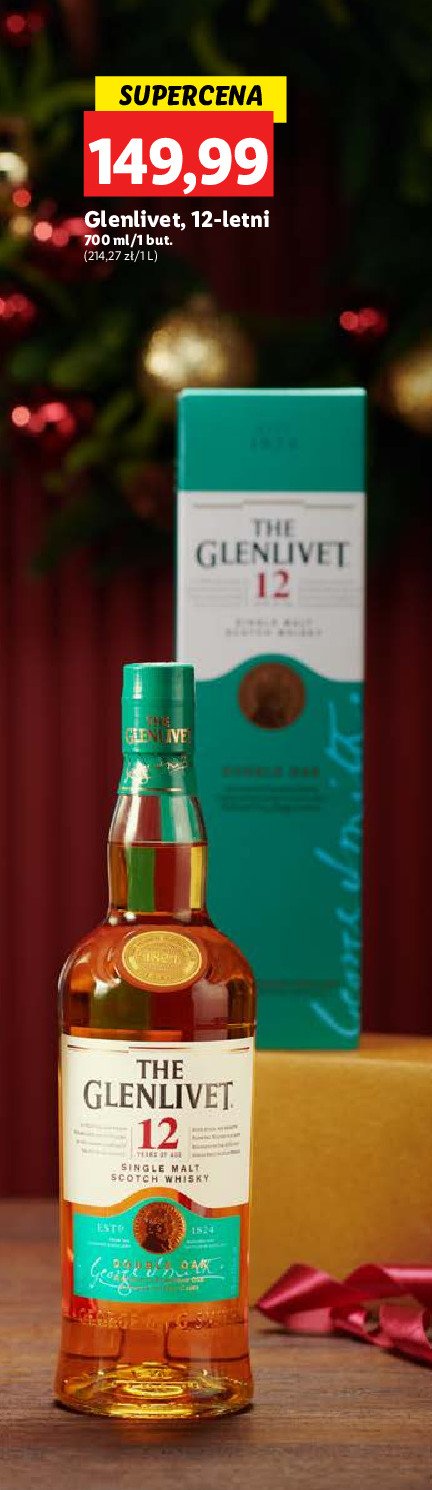 Whisky karton The glenlivet 12 yo promocja w Lidl