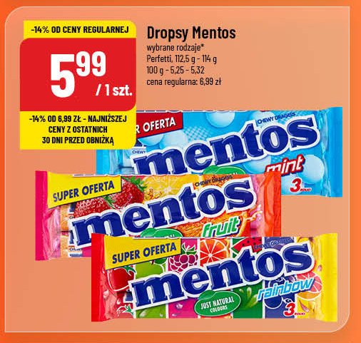 Dropsy mint Mentos promocja