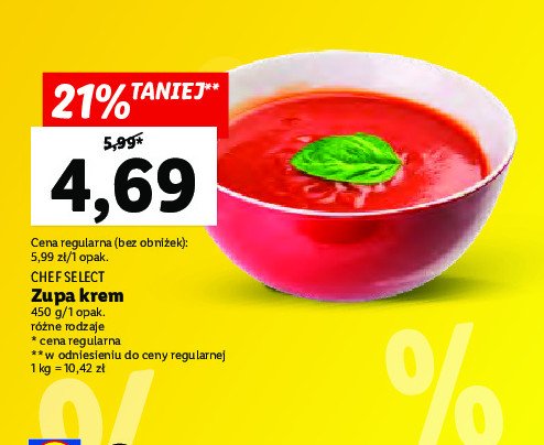 Zupa krem z pomidorów i bazylią Chef Select (Lidl) promocja