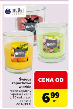 Świeczka w szkle duża mango Muller kerzen promocja w Carrefour