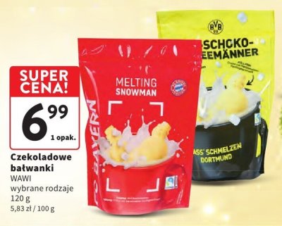 Czekoladowe bałwanki Wawi wybrane rodzaje promocja w Intermarche