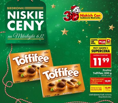 Praliny Toffifee 200 g promocja w Biedronka