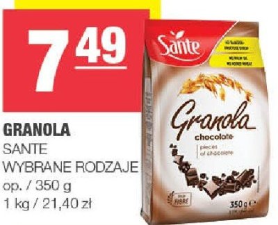 Granola Sante wybrane rodzaje promocja w SPAR
