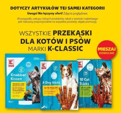 Wszystkie przekąski dla kotów i psów K-Classic trzeci -100% taniej promocja w Kaufland