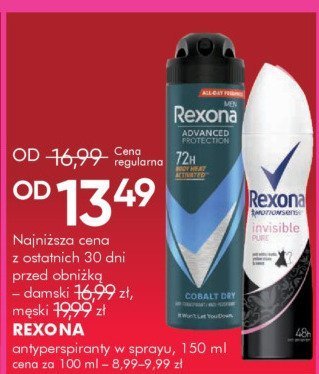 REXONA antyperspiranty w sprayu, 150 ml promocja w Super-Pharm