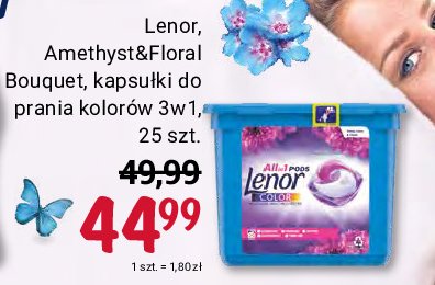 Kapsułki do prania amethyst&floral bouqet color Lenor all in 1 pods promocja