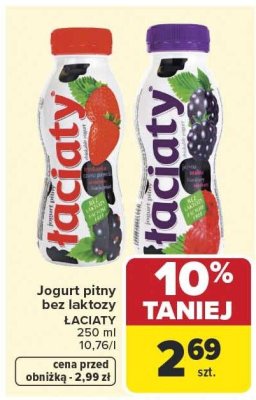 Jogurt pitny bez laktozy ŁACIATY promocja w Carrefour Market