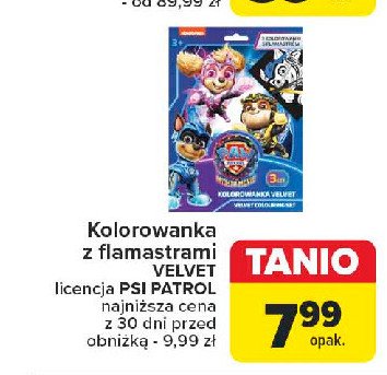 Kolorowanka velvet z flamastrami psi patrol promocja