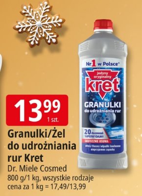 Granulki/żel do udrażniania rur Kret Dr. Miele Cosmed promocja w Leclerc