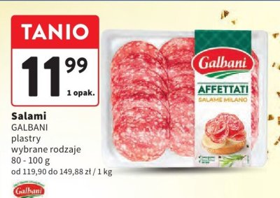 Salami GALBANI plastry wybrane rodzaje promocja w Intermarche