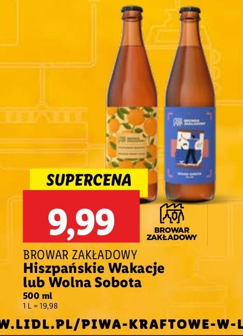 Piwo hiszpańskie wakacje Browar zakładowy promocja w Lidl