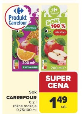 Sok CARREFOUR multiwitamina 200ml promocja w Carrefour Market