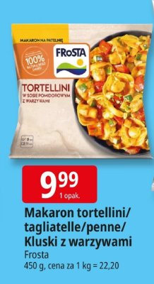 Makaron tortellini/tagliatelle/penne/Kluski z warzywami Frosta promocja w Leclerc