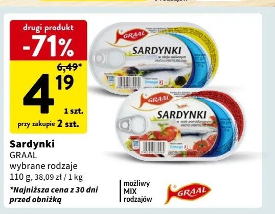Sardynki w oleju ro艣linnym Graal promocja