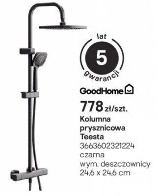 Kolumna prysznicowa Teesta 3663602321224 czarna promocja w Castorama