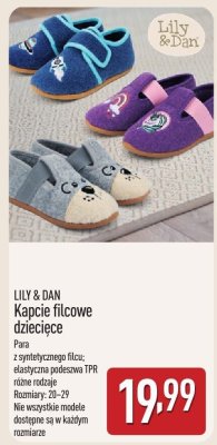 Kapcie filcowe dziecięce LILY & DAN promocja w Aldi