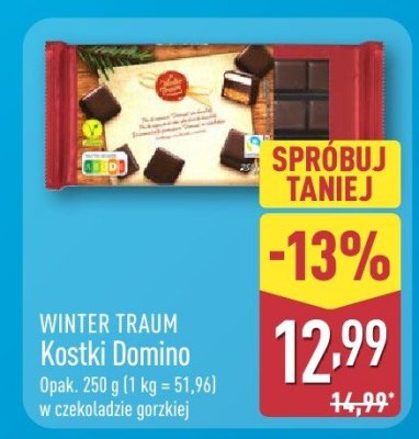 Kostki domino w czekoladzie WINTER TRAUM Kostki Domino w czekoladzie gorzkiej promocja w Aldi