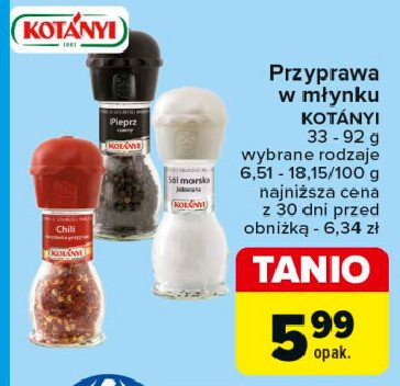 Młynek chili mieszanka przypraw Kotanyi promocja